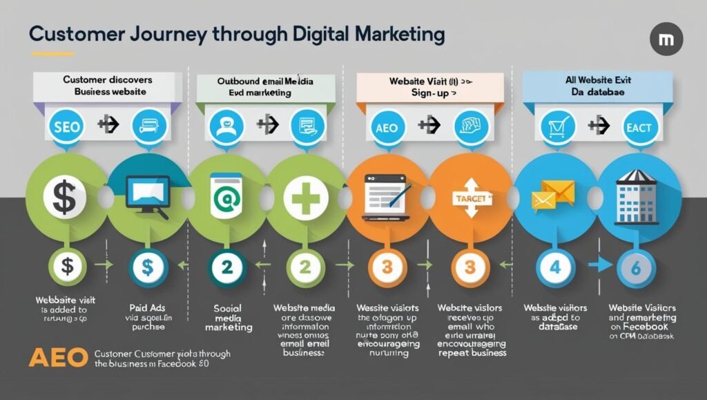 infographic on the customer journey through digital marketing